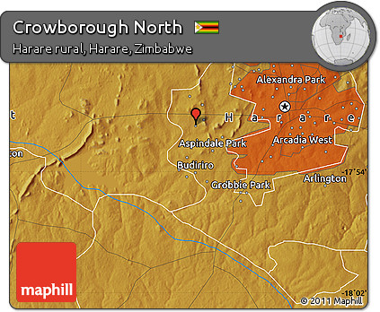 Physical Map of Crowborough North