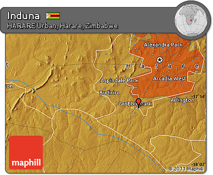 Physical Map of Induna