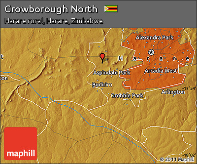 Physical Map of Crowborough North
