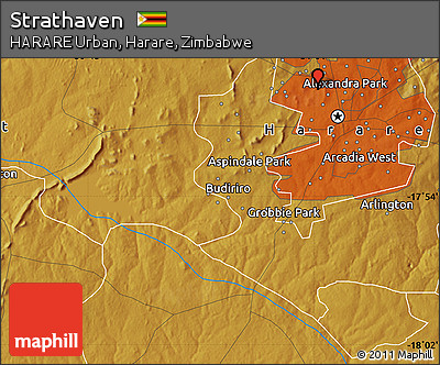 Physical Map of Strathaven