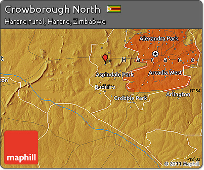 Physical Map of Crowborough North