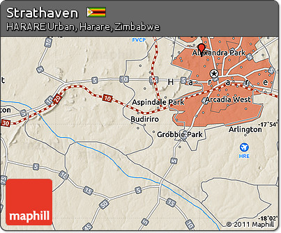 Shaded Relief Map of Strathaven