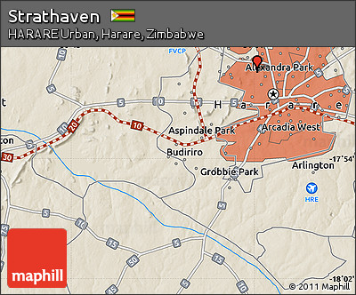 Shaded Relief Map of Strathaven
