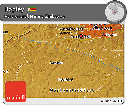 Physical Panoramic Map of Hopley