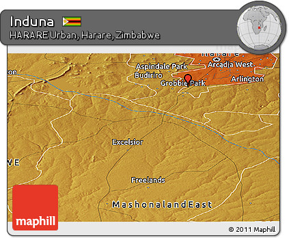 Physical Panoramic Map of Induna