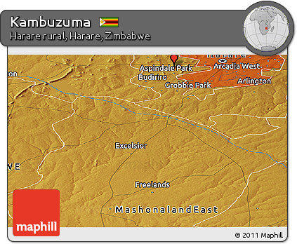 Physical Panoramic Map of Kambuzuma