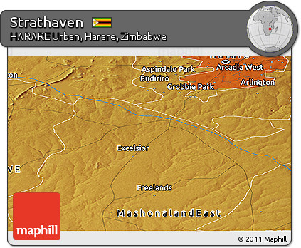 Physical Panoramic Map of Strathaven