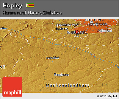 Physical Panoramic Map of Hopley