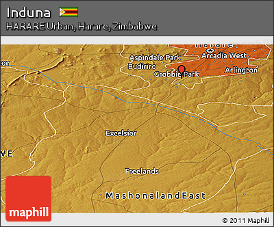 Physical Panoramic Map of Induna