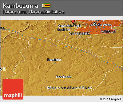 Physical Panoramic Map of Kambuzuma