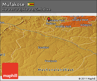 Physical Panoramic Map of Mufakose