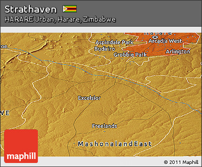Physical Panoramic Map of Strathaven