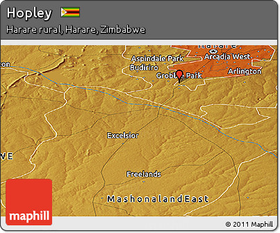 Physical Panoramic Map of Hopley