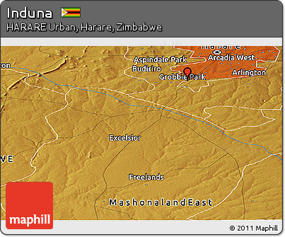 Physical Panoramic Map of Induna