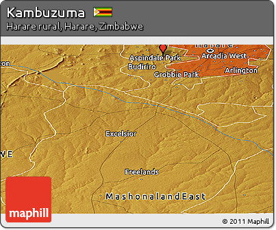 Physical Panoramic Map of Kambuzuma