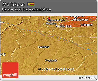 Physical Panoramic Map of Mufakose