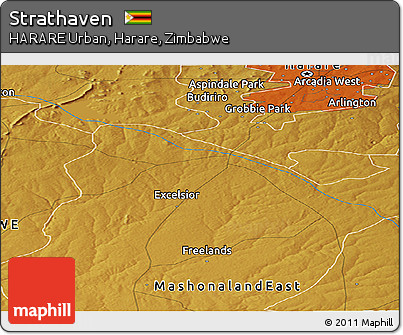 Physical Panoramic Map of Strathaven