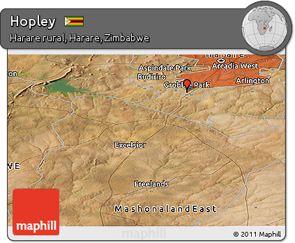 Satellite Panoramic Map of Hopley