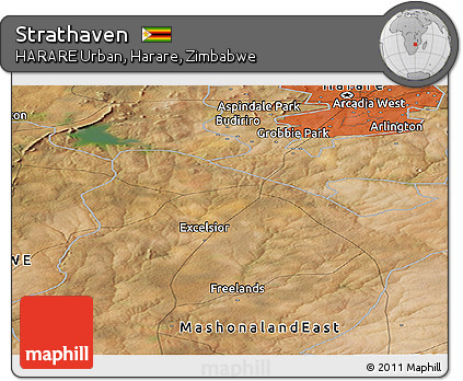 Satellite Panoramic Map of Strathaven