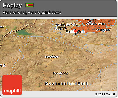Satellite Panoramic Map of Hopley