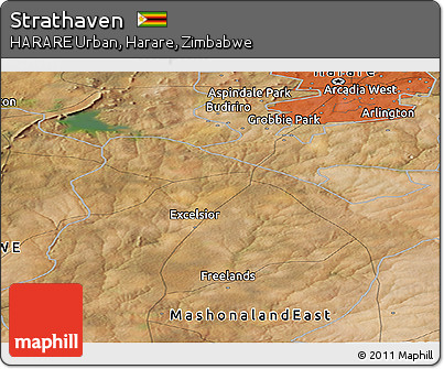Satellite Panoramic Map of Strathaven