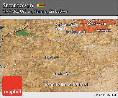 Satellite Panoramic Map of Strathaven