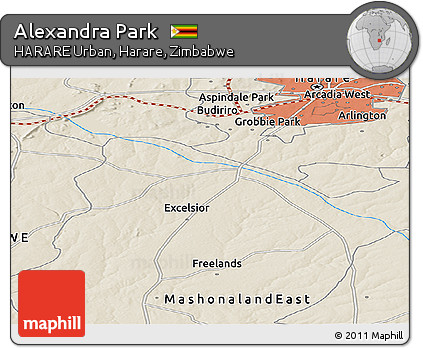 Shaded Relief Panoramic Map of Alexandra Park