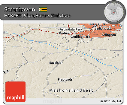 Shaded Relief Panoramic Map of Strathaven
