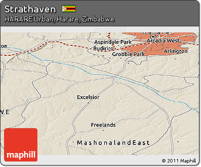 Shaded Relief Panoramic Map of Strathaven