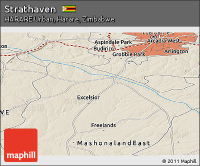 Shaded Relief Panoramic Map of Strathaven