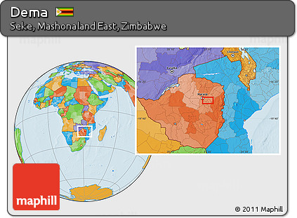 Political Location Map of Dema