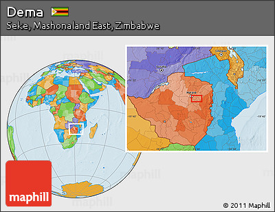 Political Location Map of Dema