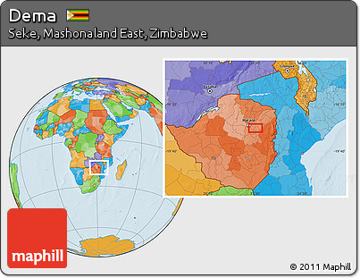 Political Location Map of Dema