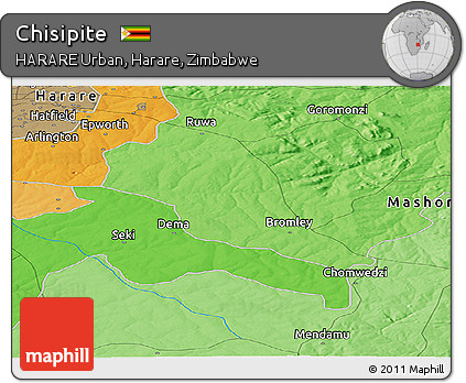 Political Panoramic Map of Chisipite