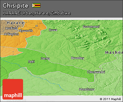 Political Panoramic Map of Chisipite