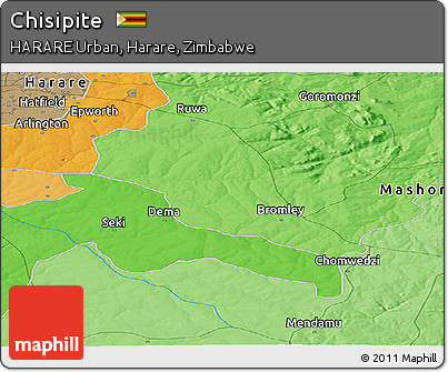 Political Panoramic Map of Chisipite