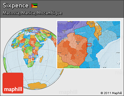 Political Location Map of Sixpence