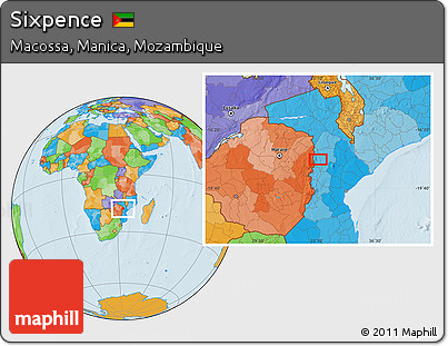 Political Location Map of Sixpence