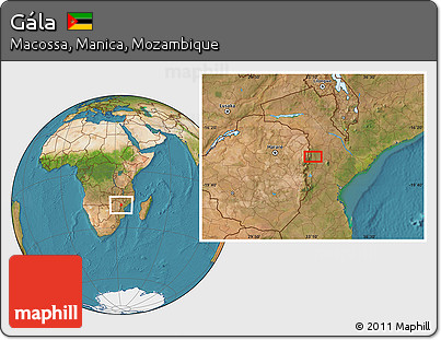 Satellite Location Map of Gála