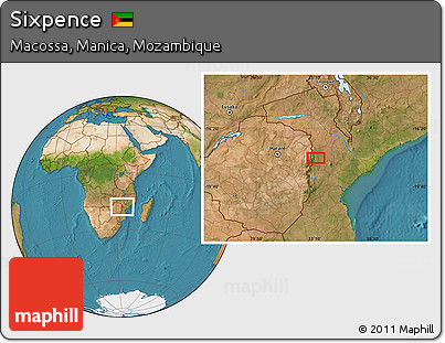 Satellite Location Map of Sixpence