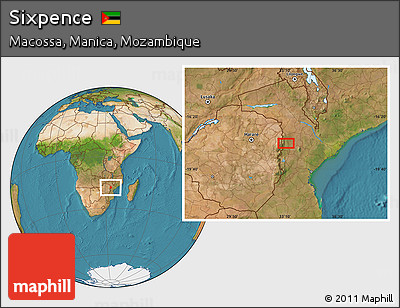 Satellite Location Map of Sixpence