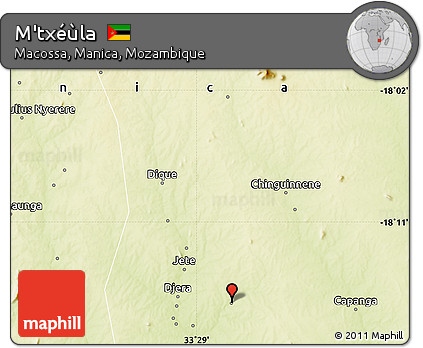 Physical Map of M'txéùla