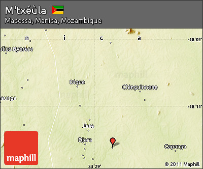 Physical Map of M'txéùla