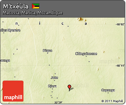 Physical Map of M'txéùla