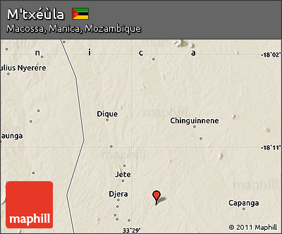 Shaded Relief Map of M'txéùla