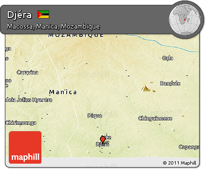 Physical Panoramic Map of Djéra