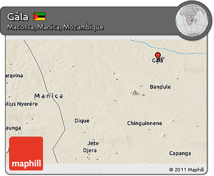 Shaded Relief Panoramic Map of Gála