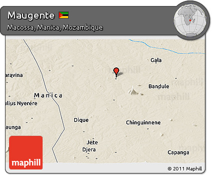 Shaded Relief Panoramic Map of Maugente