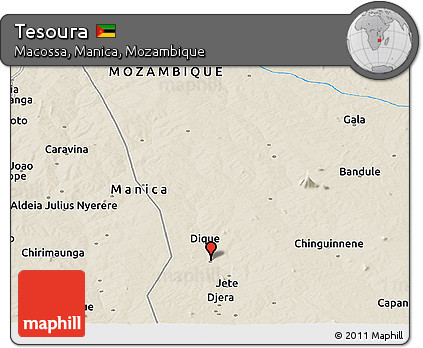 Shaded Relief Panoramic Map of Tesoura