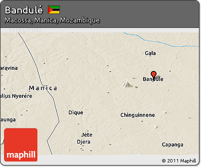 Shaded Relief Panoramic Map of Bandulé